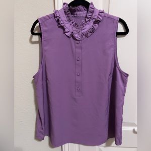 J. Crew ruffled sleeveless shirt